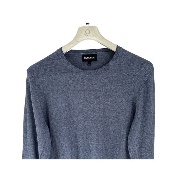 BONOBOS Knitted Crewneck Pullover Blue White Stripes Size Large - Picture 5 of 5